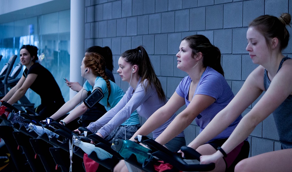 Spin class outside hot sale